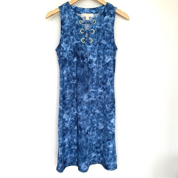Michael Kors midi length dress in a stretch knit, popover style, sleeveless - Picture 1 of 15